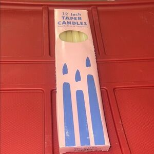 Vintage Elegant Cream White 12 Inch Taper Candles Smokeless & Dripless